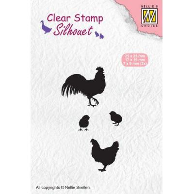 Nellie's Choice Clear Stamps - Hahn, Huhn mit Küken